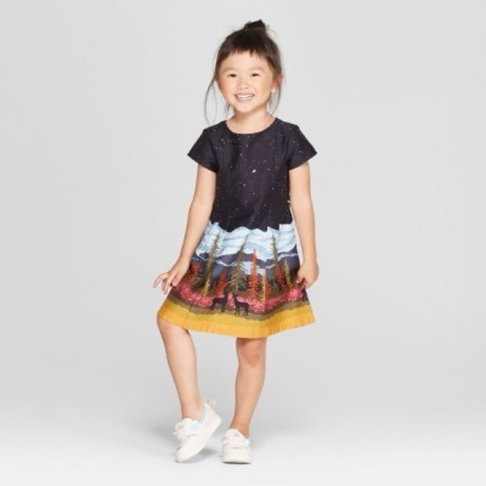 Genuine by Oshkosh Starry Night Mountain Forest Dress